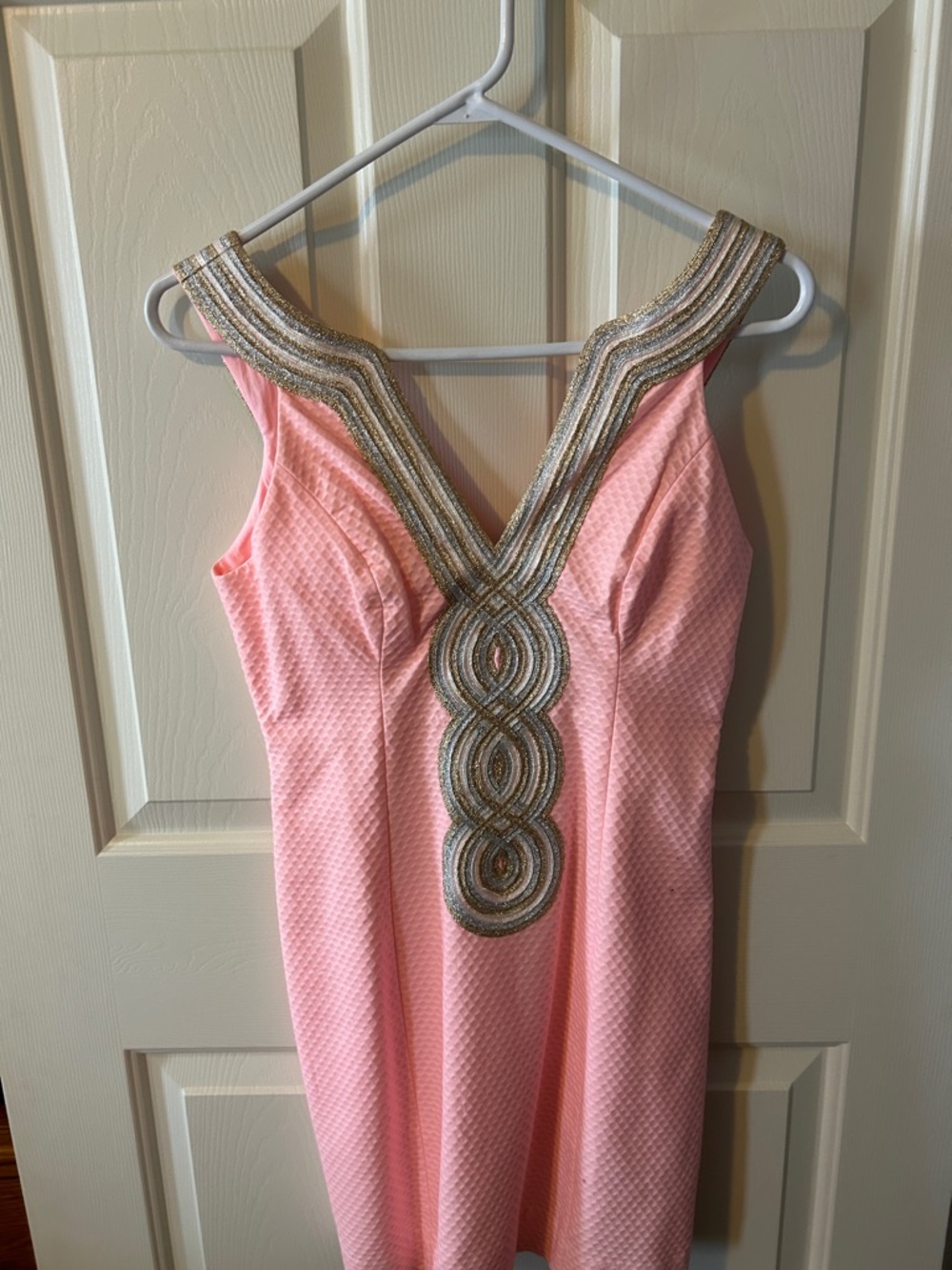 Lilly Pulitzer Pink Embellished V-Detail Mini Dress
